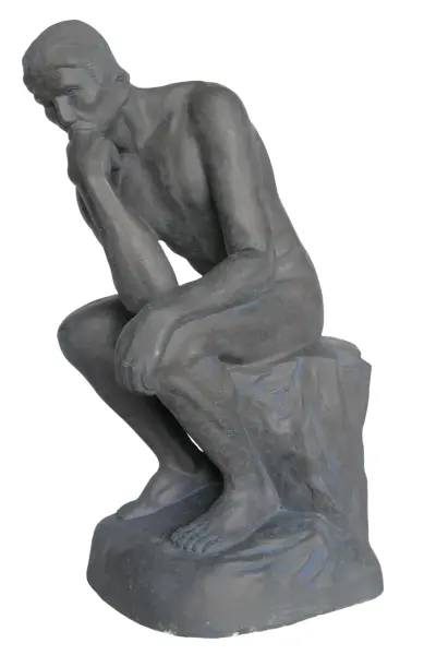 Product image 8 of the product “Man in Contemplation, 110 cm Height, Cast Stone, Bronze Colour ”